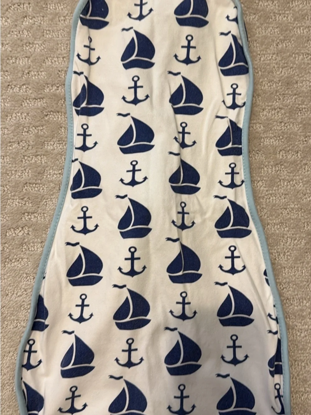 Woombie Nautical Sailboat Anchor Swaddle Sleep Sack 0-3 Months Cotton